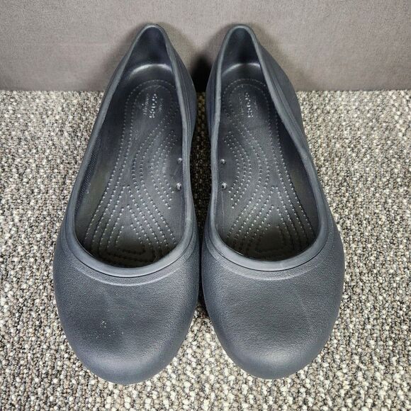 Crocs Ballet Flats Womens Size 9 Black Slip Resistant Comfort Slip On Shoes - Picture 8 of 10